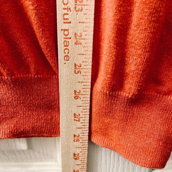 Peter Millar Sweater Men M Orange 1/4 Zip Cashmere Cotton Pullover Golf Grandpa - Picture 8 of 8